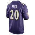 B.Ravens #20 Ed Reed Player Purple Alternate Home Game Ldoa Stitched Jerseys