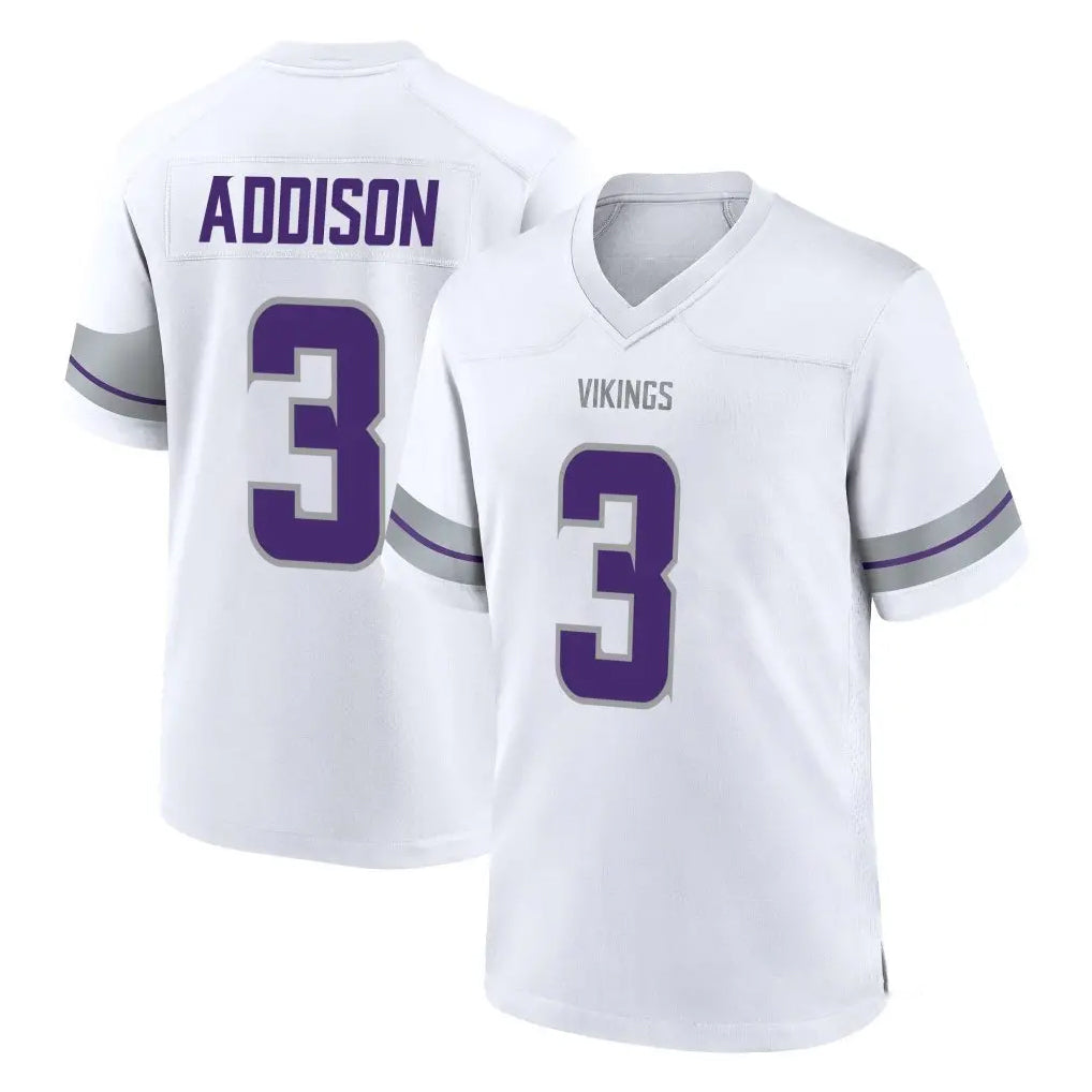 M.Vikings #3 Jordan Addison Player White Alternate Home Game Ldoa Stitched Jerseys