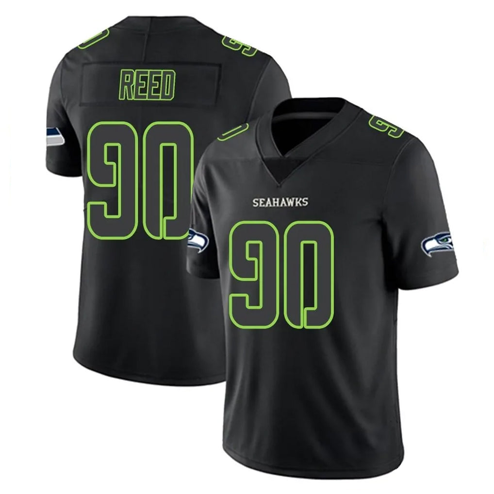 S.Seahawks #90 Jarran Reed Player Black Impact Limited Home Game Ldoa Stitched Jerseys