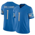 D.Lions #1 Jameson Williams Player Blue Vapor F.U.S.E. Limited Home Game Ldoa Stitched Jerseys