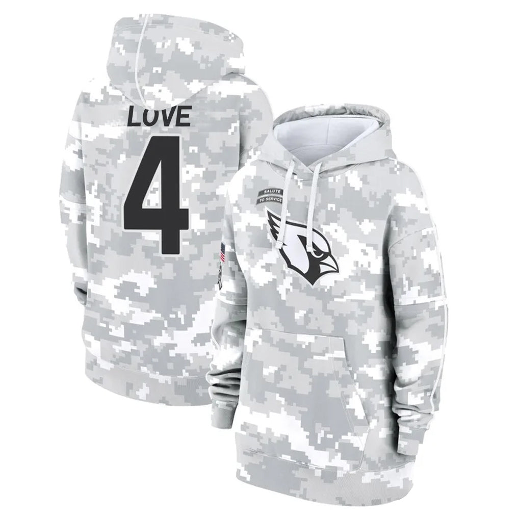 A.Cardinals #4 Jeremiyah Love Player Arctic Camo Salute to Service Hoodies Ldoa Stitched Jerseys