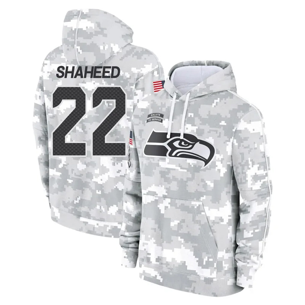 S.Seahawks #22 Rashid Shaheed Player Arctic Camo Limited Salute to Service Pullover Hoodies Game Ldoa Stitched Jerseys