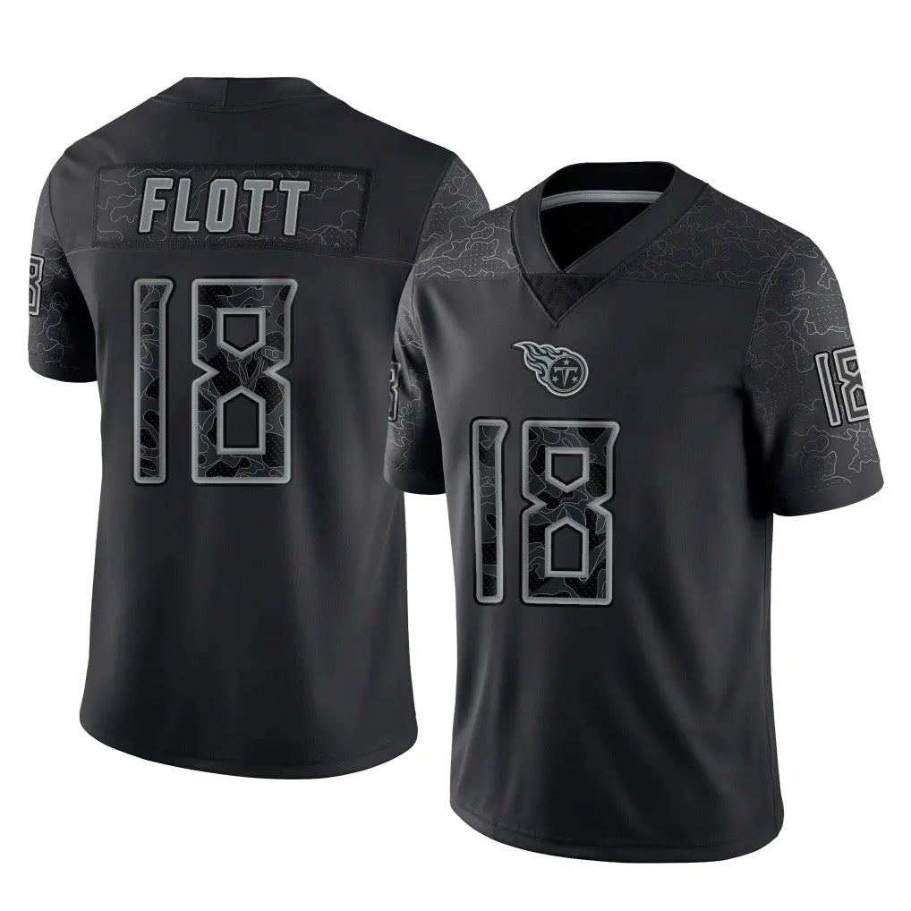T.Titans #18 Cor'Dale Flott Player Black Limited Reflective Home Game Ldoa Stitched Jerseys