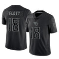 T.Titans #18 Cor'Dale Flott Player Black Limited Reflective Home Game Ldoa Stitched Jerseys