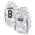 C.Browns #8 Dillon Gabriel Player Arctic Camo Salute to Service Hoodies Limited Game Ldoa Stitched Jerseys