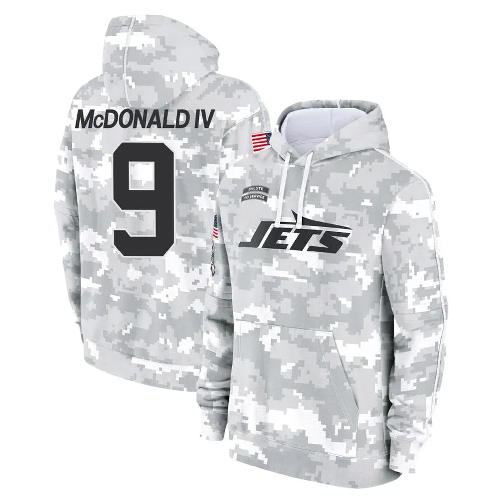NY.Jets #9 Will McDonald IV Player Arctic Camo Salute to Service Pullover Hoodies Limited Game Ldoa Stitched Jerseys