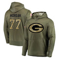 GB.Packers #77 Jordan Morgan Player Olive Salute to Service Pullover Hoodies Home Game Ldoa Stitched Jerseys