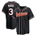 B.Orioles #3 Taylor Ward Player Black Out Home Game Ldoa Stitched Jerseys