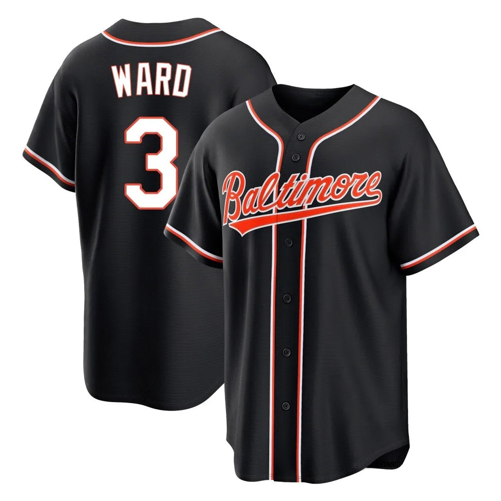 B.Orioles #3 Taylor Ward Player Black Out Home Game Ldoa Stitched Jerseys