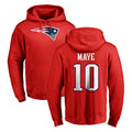NE.Patriots #10 Drake Maye Player Red LOGO Pullover Hoodies Home Game Ldoa Stitched Jerseys