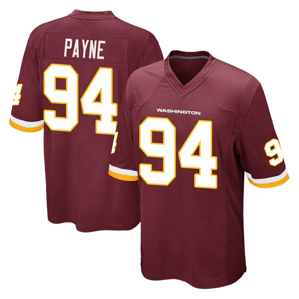 W.Commanders #94 Daron Payne Player Burgundy Team Color Home Game Ldoa Stitched Jerseys