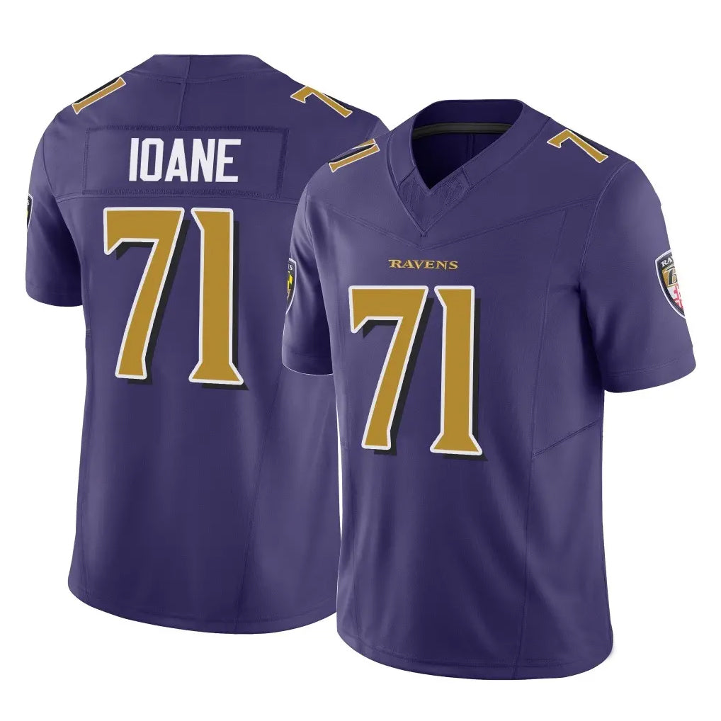 B.Ravens #71 Olaivavega Ioane Player Purple Vapor F.U.S.E. Limited Game Ldoa Stitched Jerseys