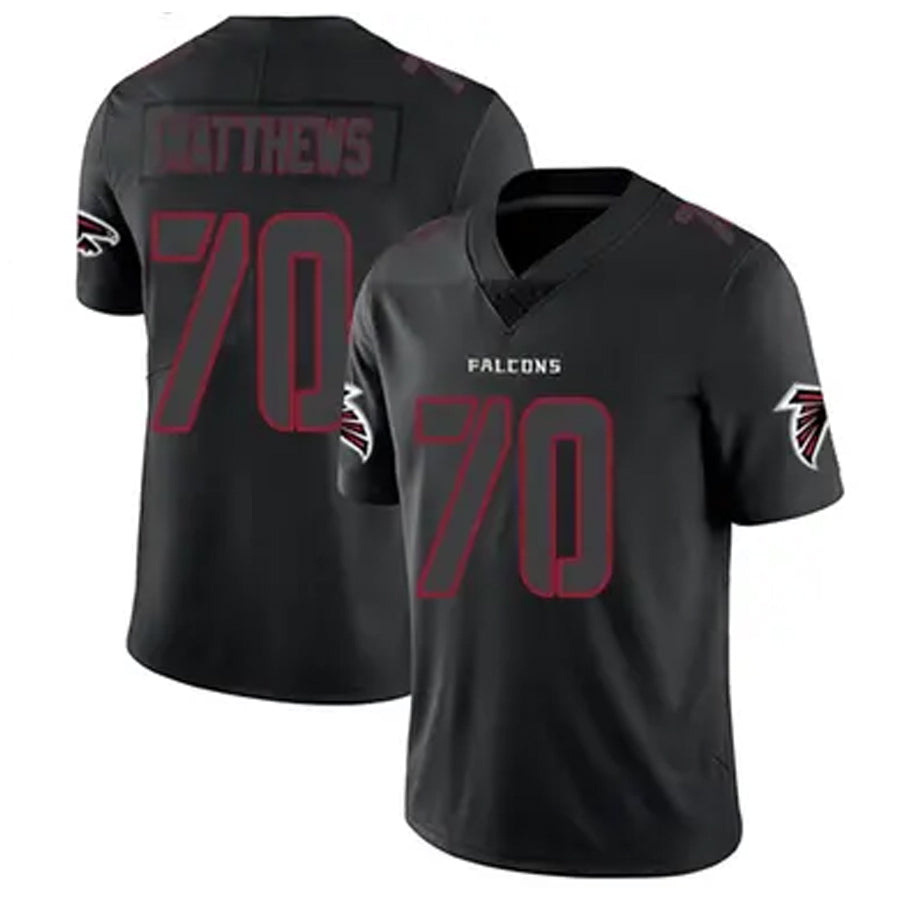 A.Falcons #70 Jake Matthews Player Black Limited Elite Game Ldoa Stitched Jerseys