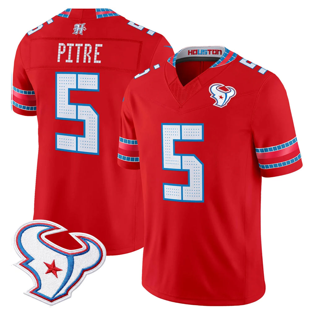 H.Texans #5 Jalen Pitre Player Red 2026 Rivalries Vapor Limited Home Game Ldoa Stitched jerseys