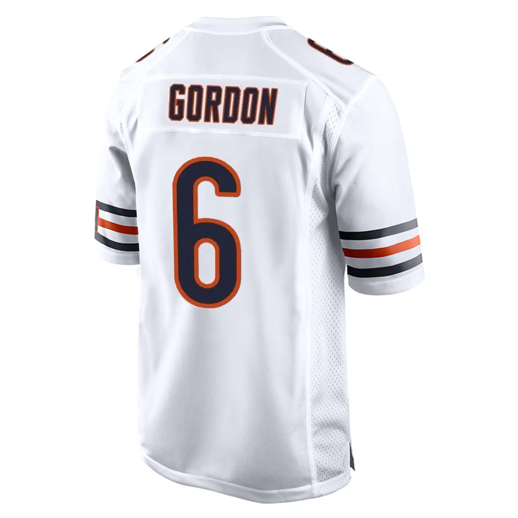 C.Bears #6 Kyler Gordon Player White Home Game Ldoa Stitched Jerseys
