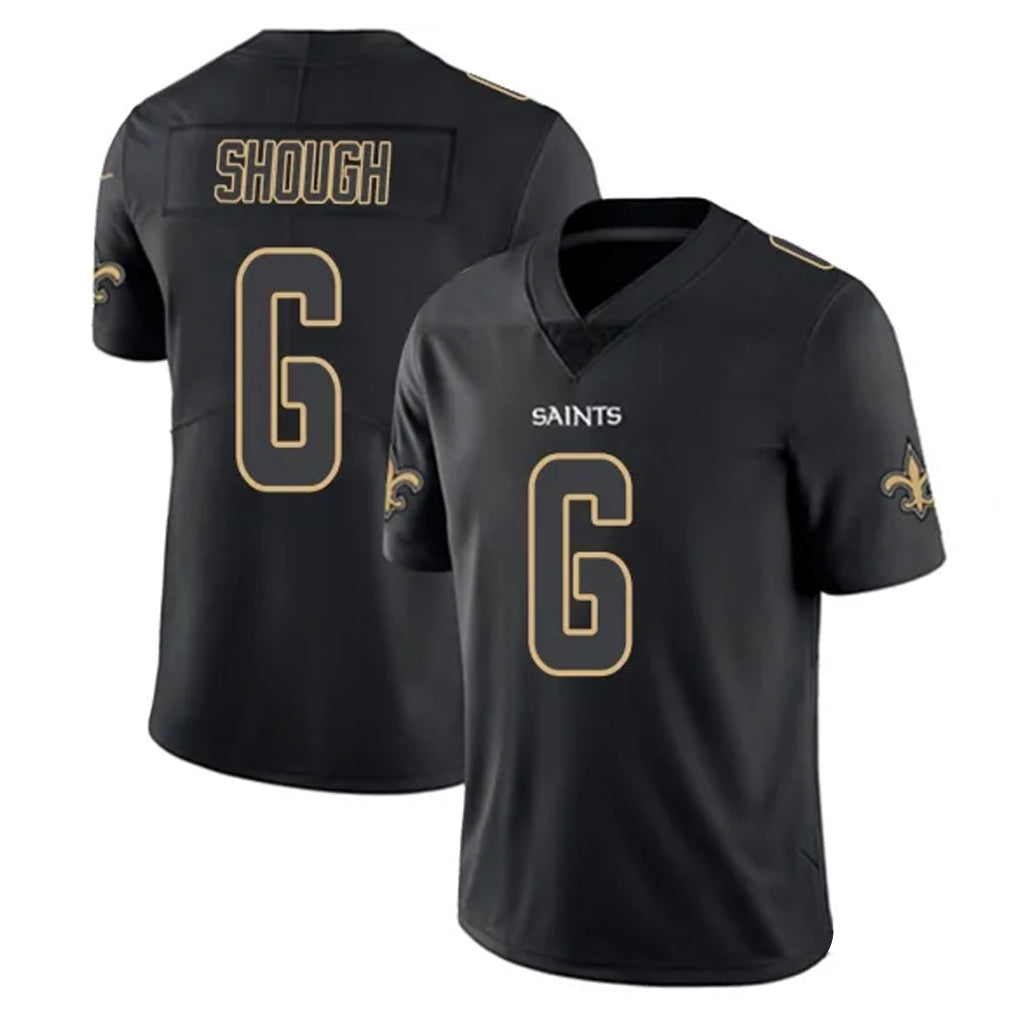 NO.Saints #6 Tyler Shough Player Black Impact Limited Home Game Ldoa Stitched Jerseys