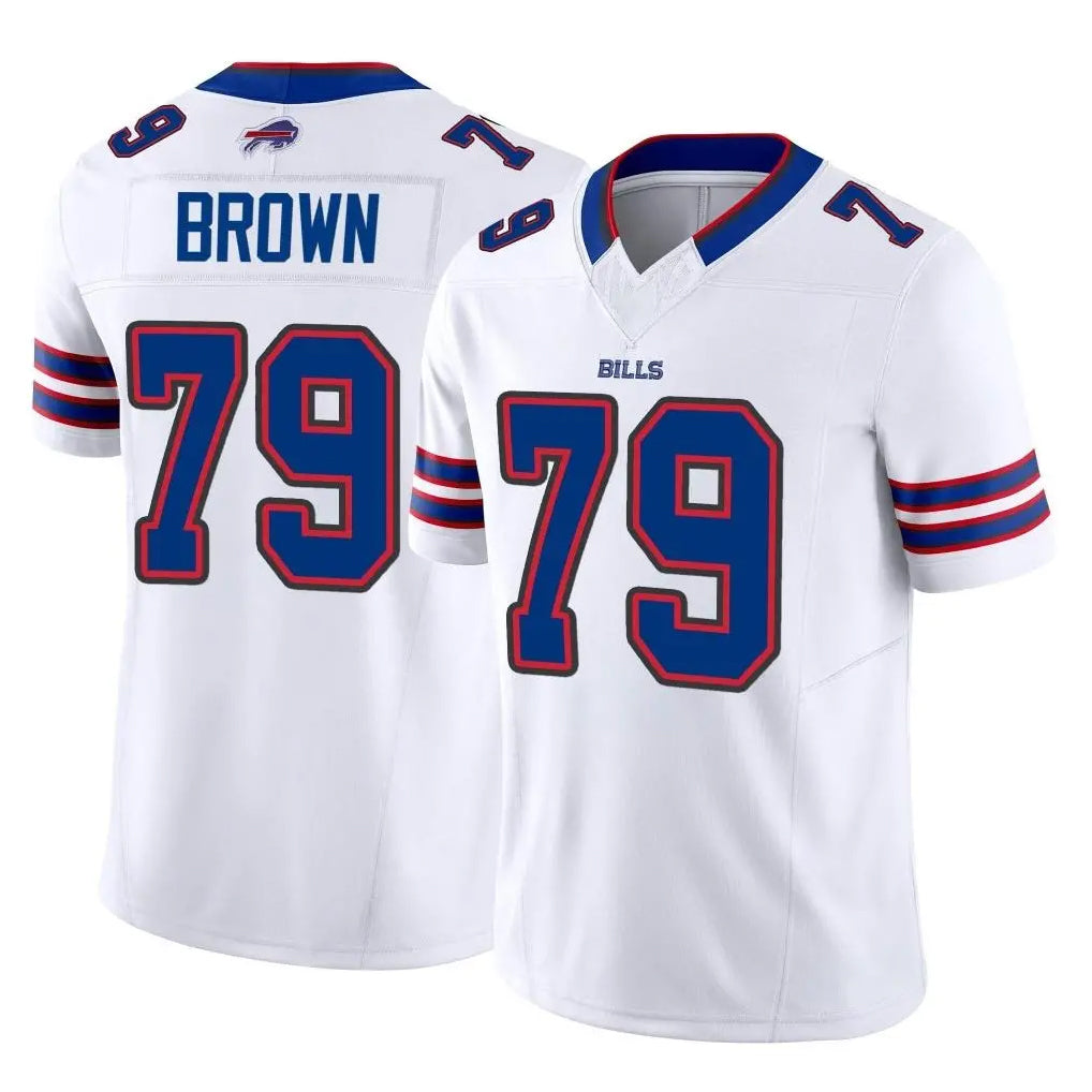 B.Bills #79 Spencer Brown Player White Vapor F.U.S.E. Jersey Limited Home Game Ldoa Stitched Jerseys