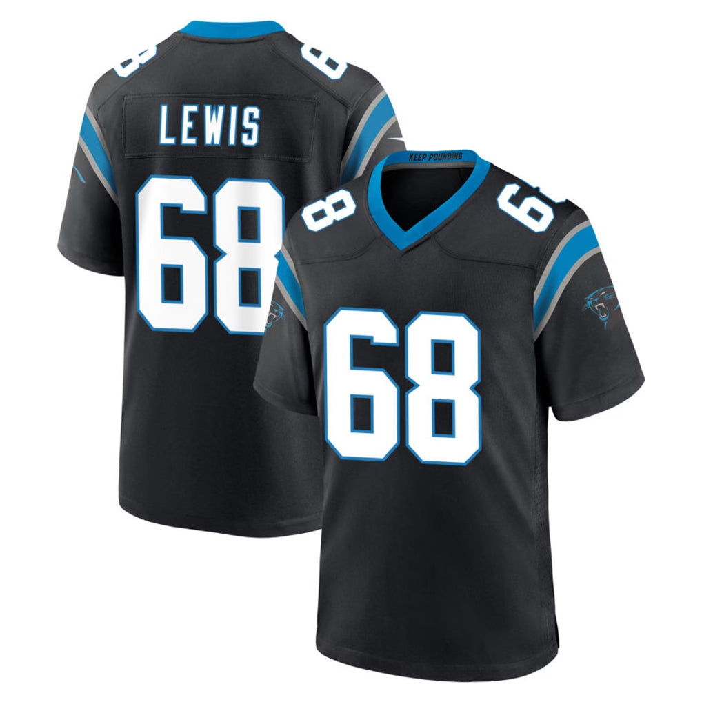 C.Panthers #68 Damien Lewis Player Black Limited Home Game Ldoa Stitched Jerseys