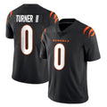 C.Bengals #0 DJ Turner II Player Black Vapor Untouchable Limited Home Game Ldoa Stitched Jerseys