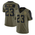 M.Vikings #23 James Pierre Player Olive Salute To Service Limited Game Ldoa Stitched Jerseys