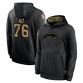 LA.Chargers #76 Joe Alt Player Black Salute to Service Hoodies Limited Game Ldoa Stitched Jerseys