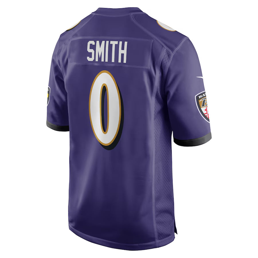 B.Ravens #0 Roquan Smith Player Purple Alternate Home Game Ldoa Stitched Jerseys