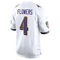 B.Ravens #4 Zay Flowers Player White Alternate Home Game Ldoa Stitched Jerseys