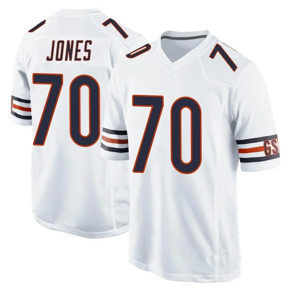 C.Bears #70 Braxton Jones Player White Home Game Ldoa Stitched Jerseys
