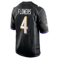 B.Ravens #4 Zay Flowers Player Black Alternate Home Game Ldoa Stitched Jerseys