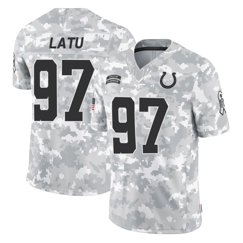 IN.Colts #97 Laiatu Latu Player Arctic Camo Salute To Service Limited Game Ldoa Stitched Jerseys