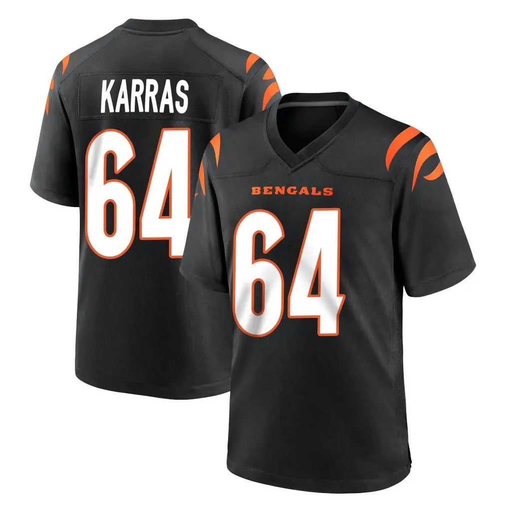C.Bengals #64 Ted Karras Player Black Home Game Ldoa Stitched Jerseys
