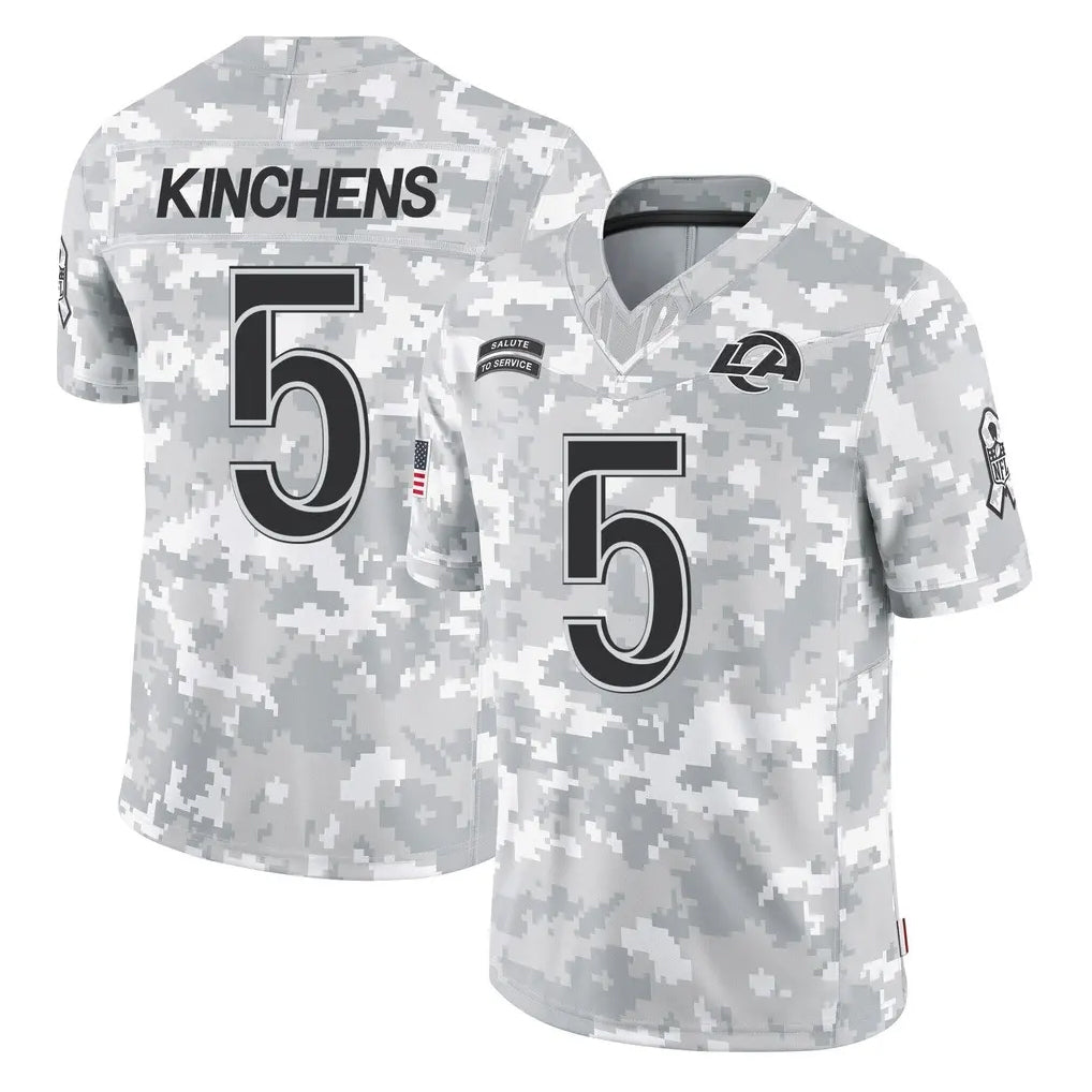 LA.Rams #5 Kamren Kinchens Player Arctic Camo Salute To Service Limited Game Ldoa Stitched Jerseys