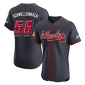 A.Braves #56 Spencer Schwellenbach Player Navy 2025 Speedway Classic Limited Elite Home Game Ldoa Stitched Jerseys