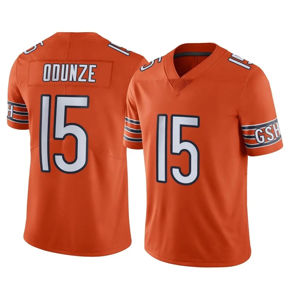 C.Bears #15 Rome Odunze Player Orange Alternate Vapor Limited Home Game Ldoa Stitched Jerseys