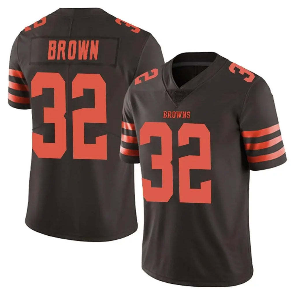 C.Browns #32 Jim Brown Player Browns Color Rush Limited Home Game Ldoa Stitched Jerseys