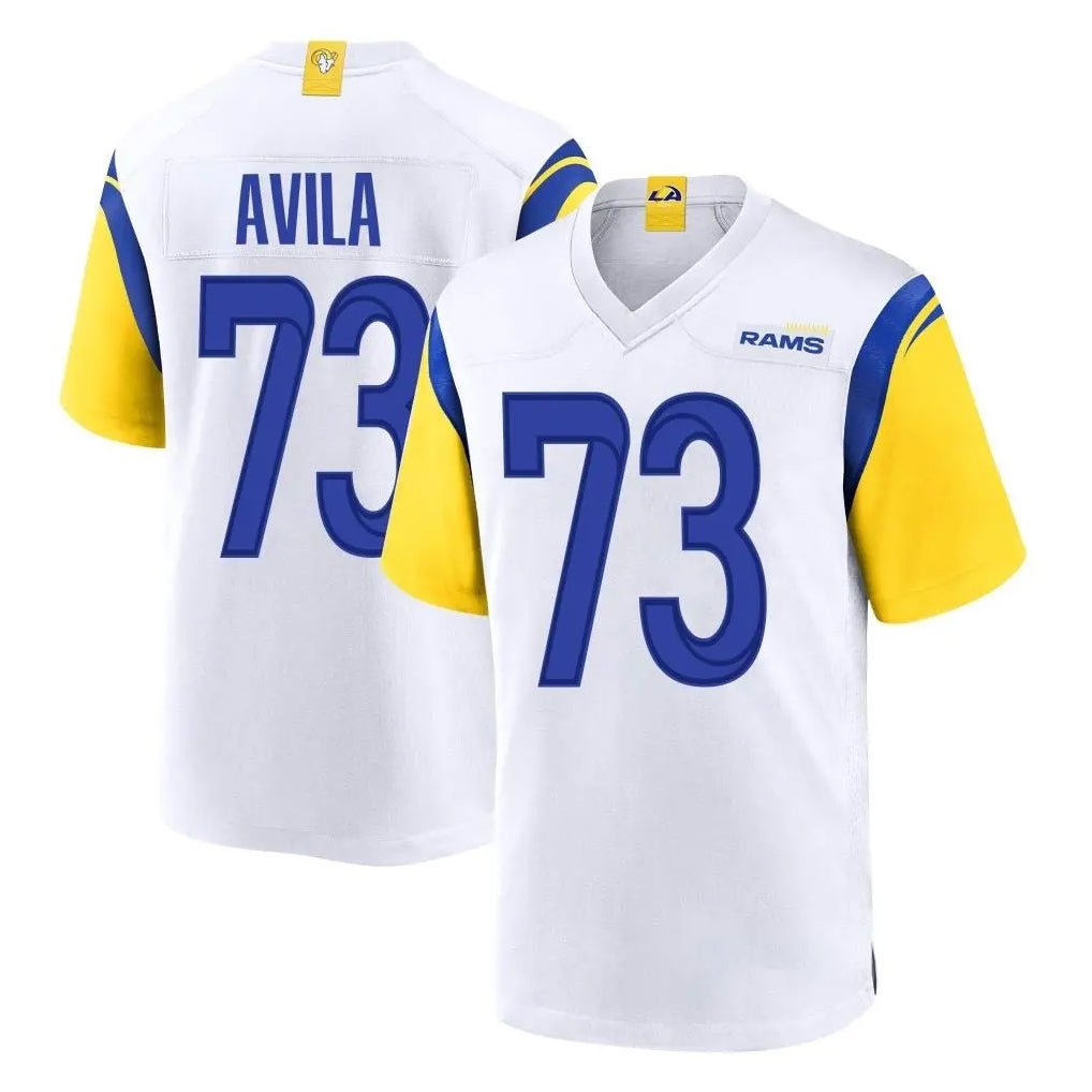 LA.Rams #73 Steve Avila Player White Home Game Ldoa Stitched Jerseys