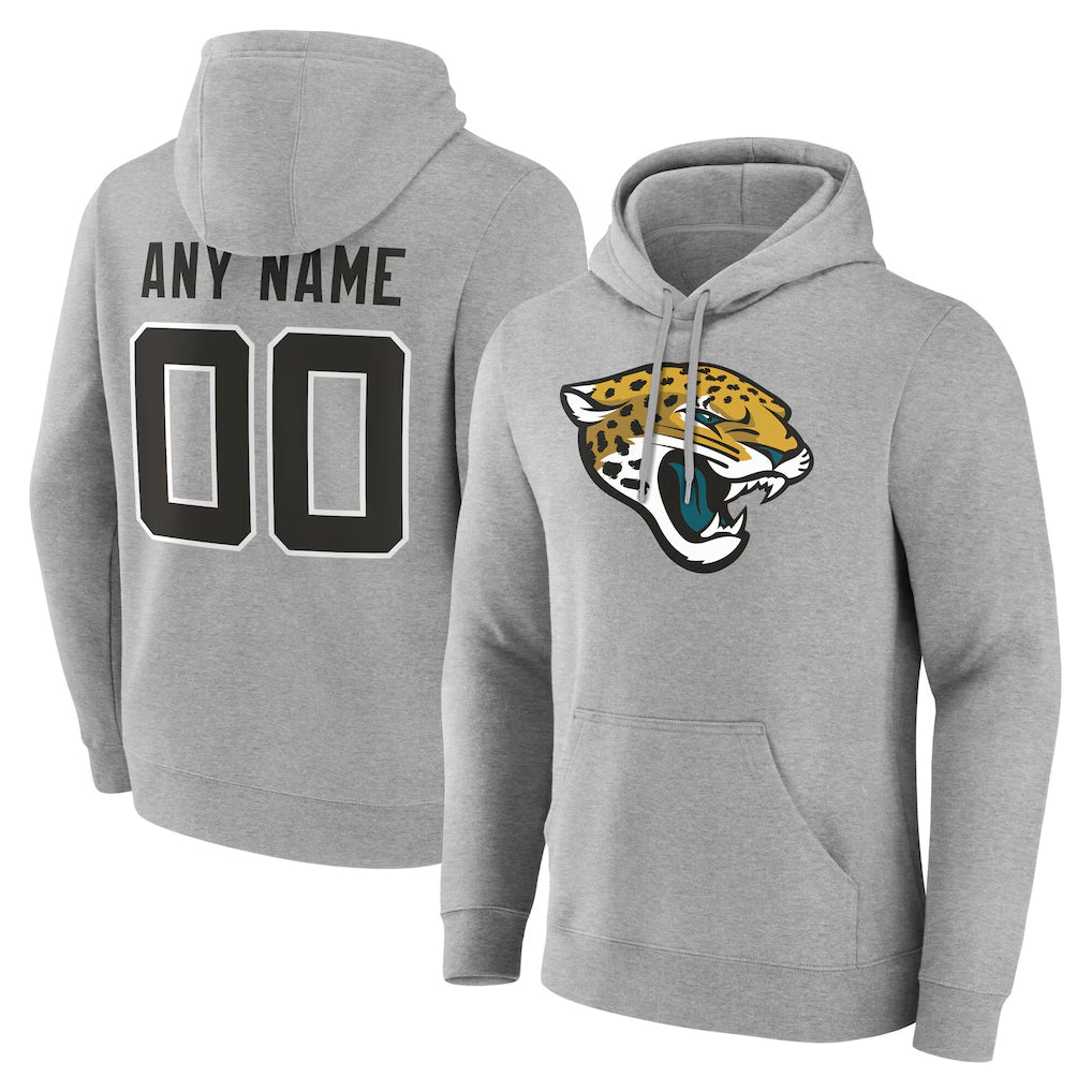 Custom J.Jaguars Gray Pullover Hoodies Any Name & Numbers Limited Ldoa Stitched Jerseys