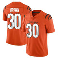 C.Bengals #30 Chase Brown Player Orange Vapor Untouchable Limited Home Game Ldoa Stitched Jerseys