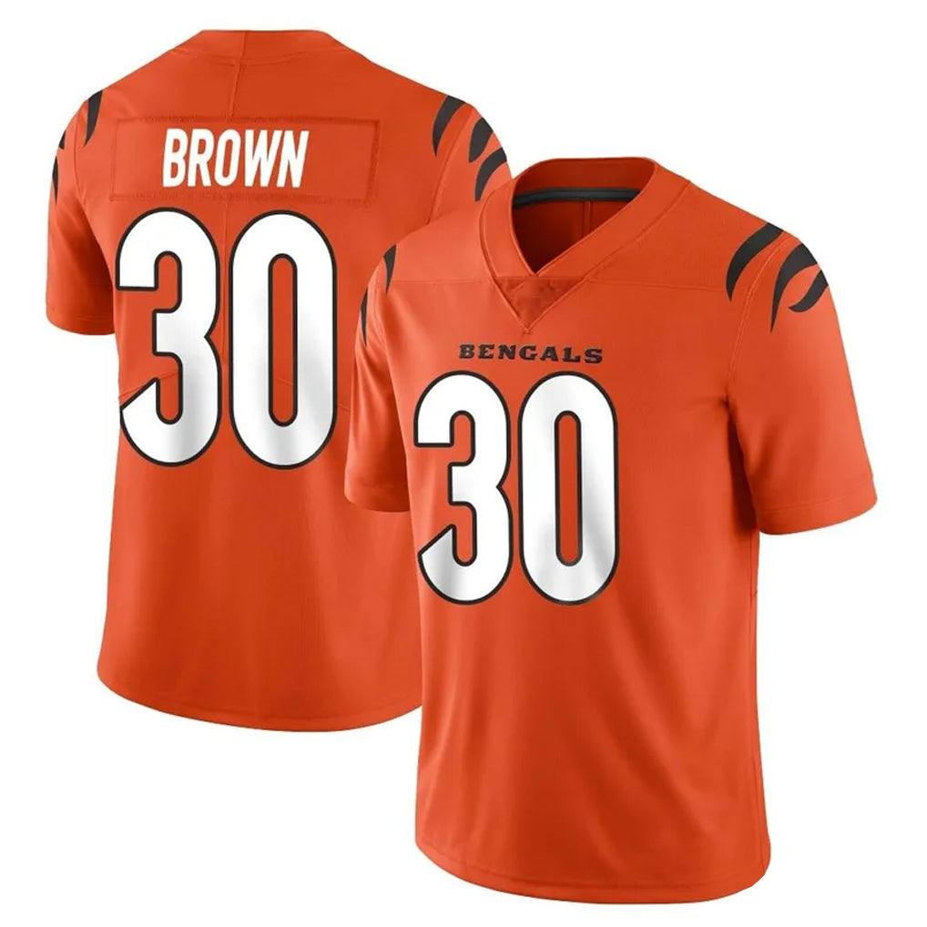 C.Bengals #30 Chase Brown Player Orange Vapor Untouchable Limited Home Game Ldoa Stitched Jerseys