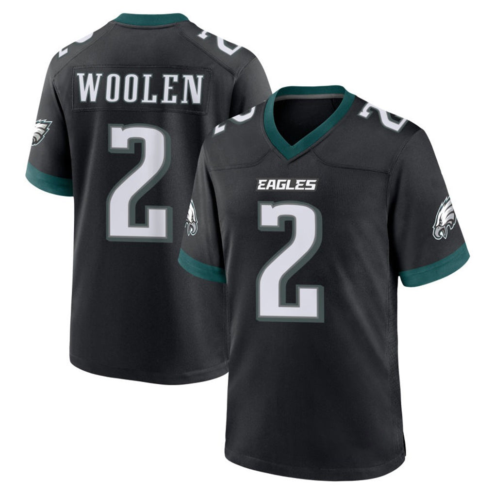 P.Eagles #2 Riq Woolen Player Black Game Home Ldoa Stitched Jerseys