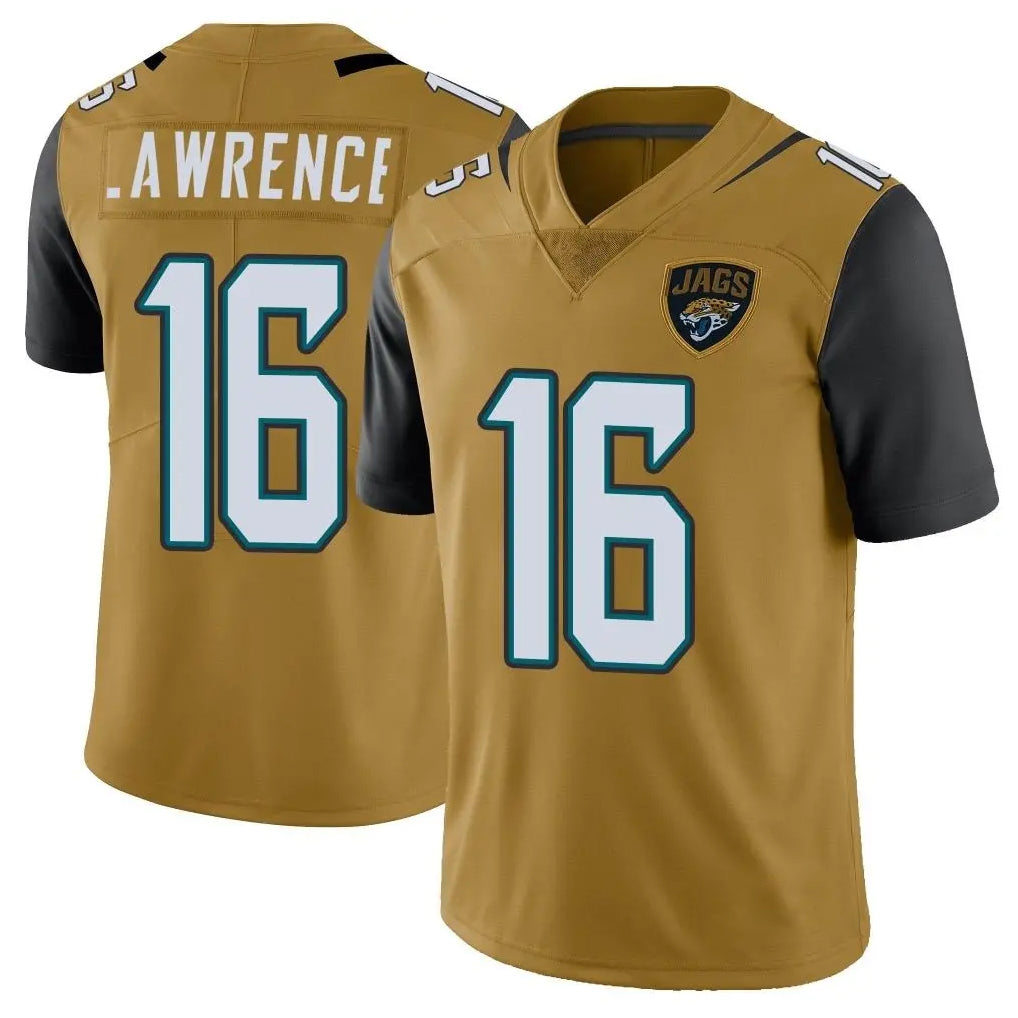 J.Jaguars #16 Trevor Lawrence Player Gold Vapor Limited Home Game Ldoa Stitched Jerseys