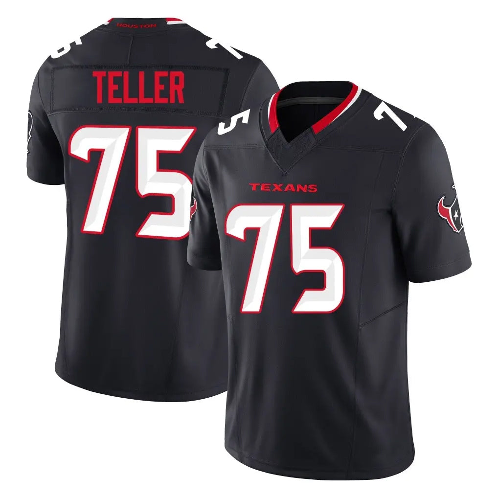 H.Texans #75 Wyatt Teller Player Navy Limited Alternate Vapor F.U.S.E. Home Game Ldoa Stitched Jerseys
