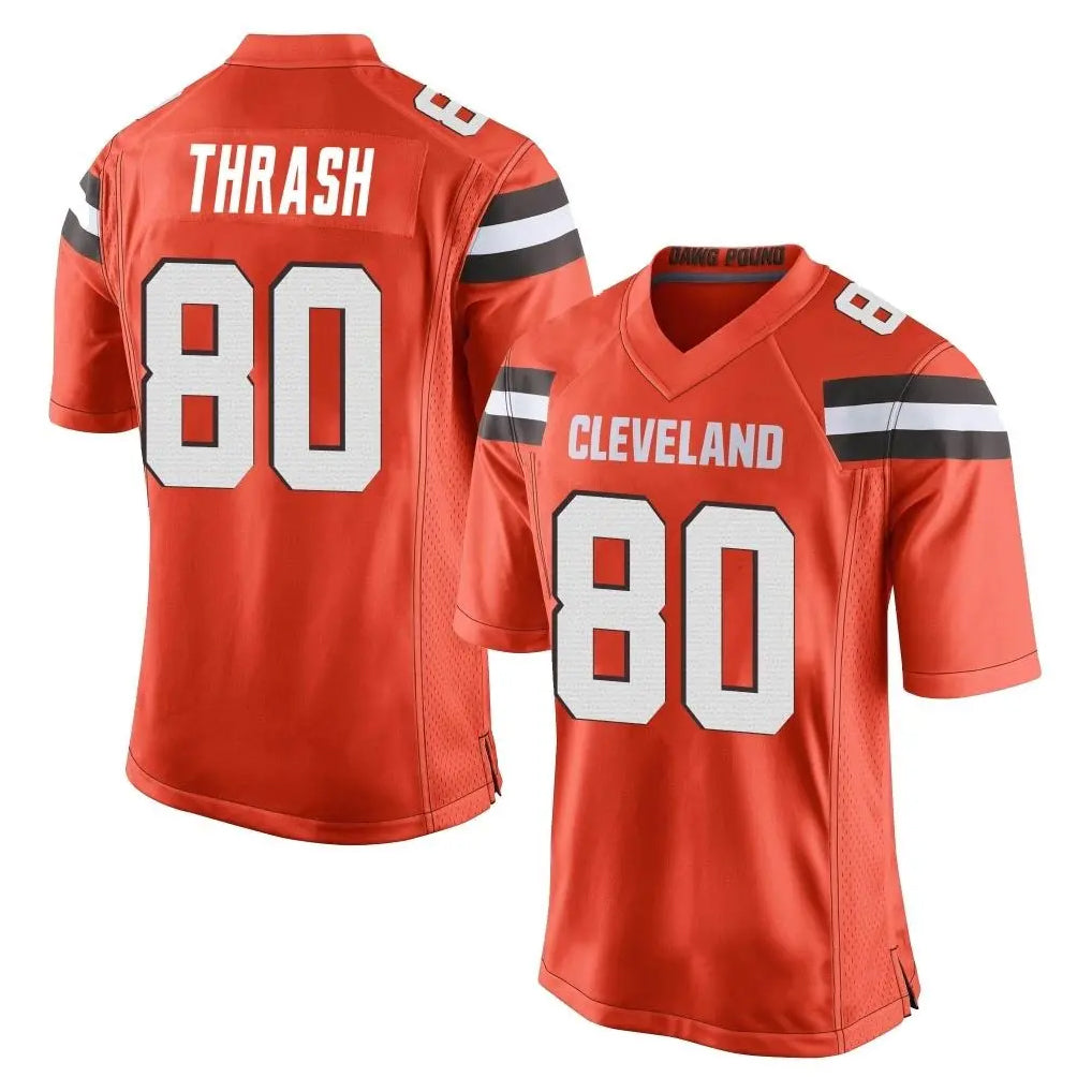 C.Browns #80 Jamari Thrash Player Orange Vapor Limited Home Game Ldoa Stitched Jerseys
