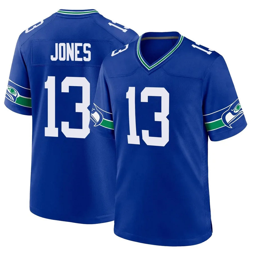 S.Seahawks #13 Ernest Jones IV Player Royal Throwback Home Game Ldoa Stitched Jerseys