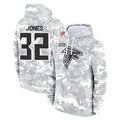 A.Falcons #32 Cash Jones Player Camo Arctic Salute to Service Hoodies Limited Ldoa Stitched Jerseys