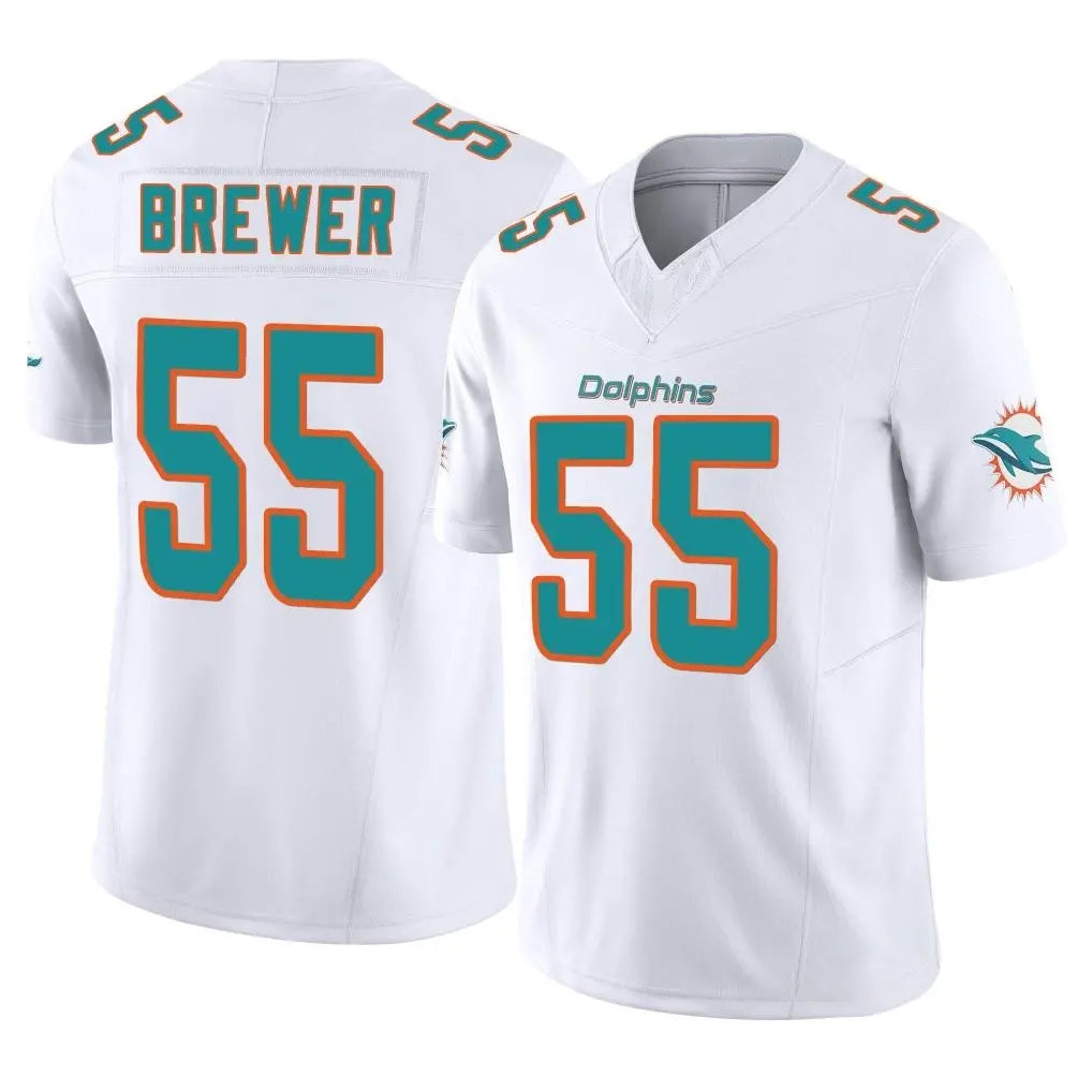 M.Dolphins #55 Aaron Brewer Player White Limited Vapor F.U.S.E. Home Game Ldoa Stitched Jerseys