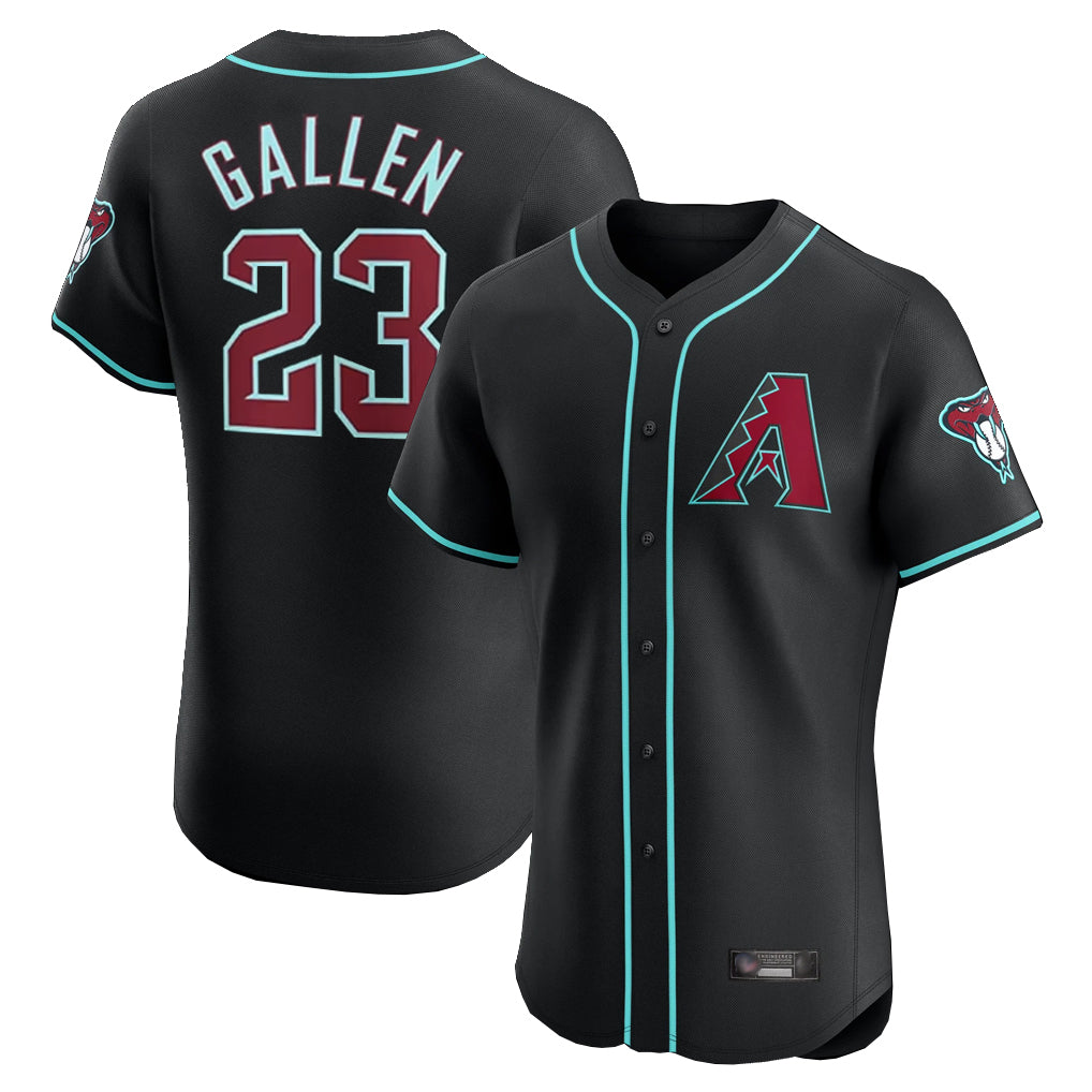 A.Diamondbacks #23 Zac Gallen Player Black Limited Elite Home Game Ldoa Stitched Jerseys