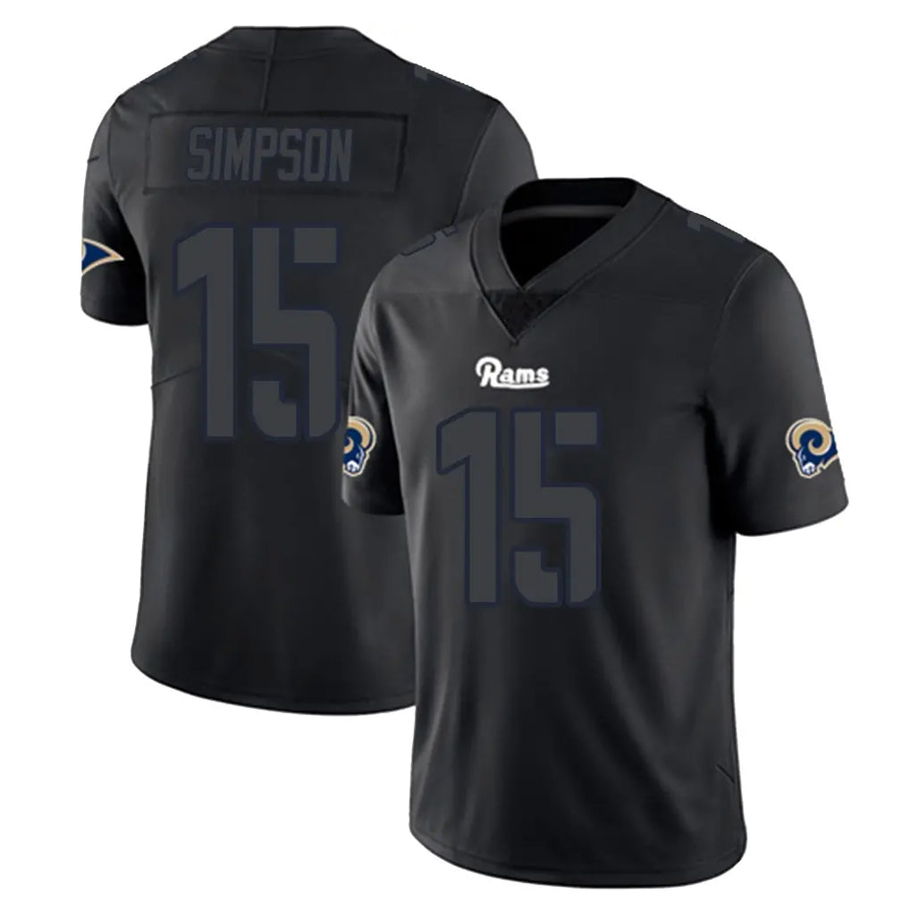 LA.Rams #15 Ty Simpson Player Black Impact Limited Home Game Ldoa Stitched Jerseys