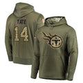 T.Titans #14 Carnell Tate Player Olive Salute to Service Pullover Hoodies Home Game Ldoa Stitched Jerseys