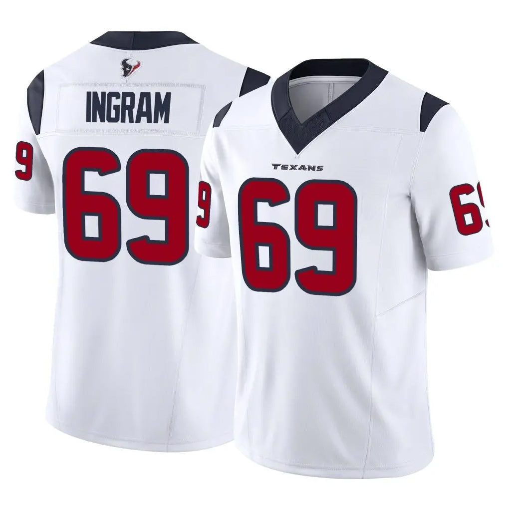 H.Texans #69 Ed Ingram Player White Limited Vapor F.U.S.E. Home Game Ldoa Stitched Jerseys